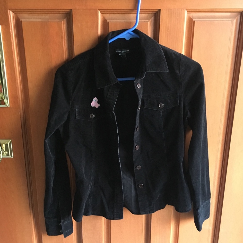 Club Monaco Fitted Corduroy Jacket Black XS